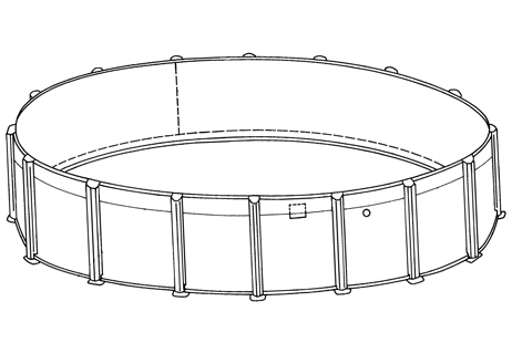 24' Round Lancaster Above Ground Pool Sub-Assembly | 52" Wall | VIS52400