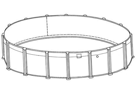 Laguna 18' Round 52" Sub-Assy (Pool Frame) for CaliMar Above Ground Pools | Resin Top Rails | 5-4918-139-52