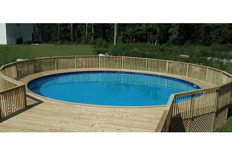 18' Round HydroSphere Semi-Inground Pool Sub-Assembly | 52" Wall | Flat F-Track Coping | DBK103-1800R-52 | 59910