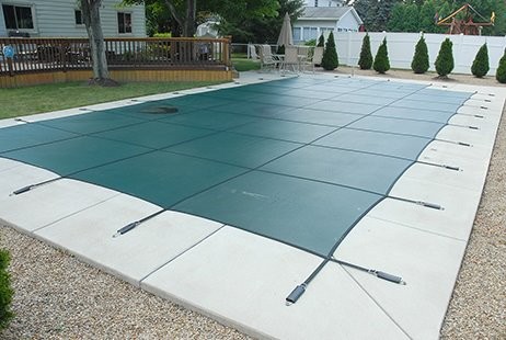 GLI Secur-A-Pool 20' x 38' Mesh Safety Cover | Green | No Step | 202038RESAPGRN