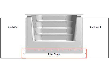 6' White Straight Cantilever Pool Step for 16' x 32' Rectangle HydroSphere Semi-Inground Pool with 6" Radius Corner | K3FS-1632T66SW | 67225