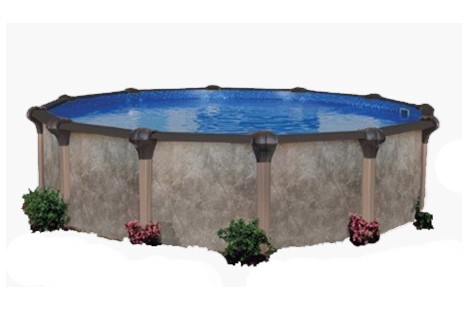 Coronado 21' Round Resin Hybrid Above Ground Pool Kit | <b>White In-Wall Pool Step</b> | Premier Package | 54" Wall | 67250