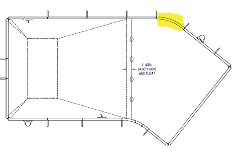 6'-0" x 8'-0" Radius Plain Wall Panel | Zinc-Coated Galvanized Steel with 2" Rib | 67478