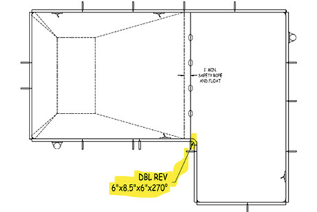 6" x 8-1/2" x 6" x 270 Degree Double Reverse Steel Panel | 67485