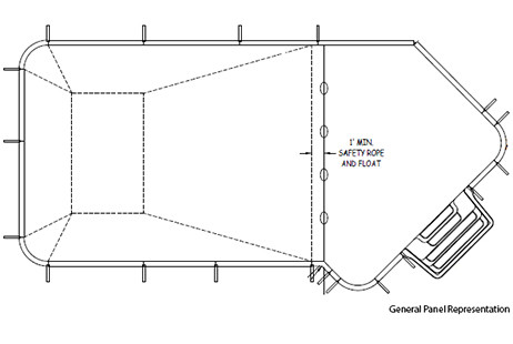 14'-0" x 17'-4" x 28'-0" Lazy-L In Ground Pool Sub-Assembly Kit with 2' Radius Corners | 67584