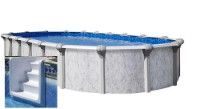 Tahoe 16' x 32' Oval Resin Hybrid Above Ground Pool Kit | <b>White In-Wall Pool Step</b> | Standard Package | 54" Wall | 67293