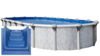 Tahoe 18' x 33' Oval Resin Hybrid Above Ground Pool Kit | <b>Blue In-Wall Pool Step</b> | Standard Package | 54" Wall | 67301