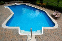 14'-0" x 17'-4" x 28'-0" Lazy-L Inground Pool Kit Package | <b>2' Radius Corners</b> | 67624