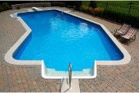 20'-0" x 24'-6" x 44'-0" Lazy-L Inground Pool Kit Package | <b>2' Radius Corners</b> | 67626