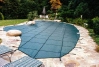 PoolTux Royal 15' x 30' Mesh Safety Cover | Green | 4' x 8' Center End Step | CSPTGME15301