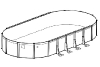 Chesapeake 18' x 33' Oval 54" Sub-Assy (Pool Frame) for CaliMarï¿½ Above Ground Pools  | 5-4938-138-54