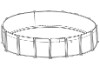 15' Round Capri Resin Hybrid Above Ground Pool Sub-Assy | 54" Wall | CARC00156T | 61758