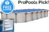 Chesapeake 16' x 32' Oval Resin Hybrid Above Ground Pool Kit | <b>White In-Wall Pool Step</b> | Standard Package | 54" Wall | 66744