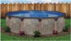 Coronado 21' Round Resin Hybrid Above Ground Pool Kit | <b>Gray In-Wall Pool Step</b> | Standard Package | 54" Wall | 67248