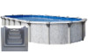 Tahoe 16' x 28' Oval Resin Hybrid Above Ground Pool Kit | <b>Gray In-Wall Pool Step</b> | Standard Package | 54" Wall | 67288