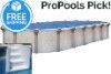 Chesapeake 18' x 33' Oval Resin Hybrid Above Ground Pool Kit | <b>White In-Wall Pool Step</b> | Standard Package | 54" Wall | 67305