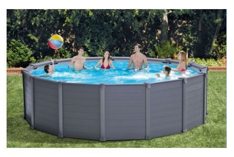 Intex Graphite Gray Panel Above Ground Pools | <b>Quick and Easy Set-Up</b>
