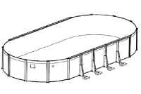 Azor 15' x 26' Oval Above Ground Pool | 54" Wall | Pool Assembly Only with Skimmer | PAZO-YE152654RRRRRRI10