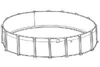 24' Round Lancaster Above Ground Pool Sub-Assembly | 52" Wall | VIS52400