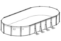 Oxford 10' x 15' Oval Resin 52" Sub-Assy (Pool Frame) for CaliMar Above Ground Pools | 5-4950-138-52