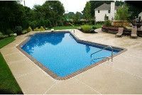 20'-0" x 25'-3" x 44'-10" Lazy-L Inground Pool Kit Package | 6" Radius Corners | 67623