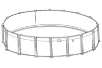 Costa 15' Round 52" Wall Pool Assembly Only with Skimmer | CORC00155SWL | 67706